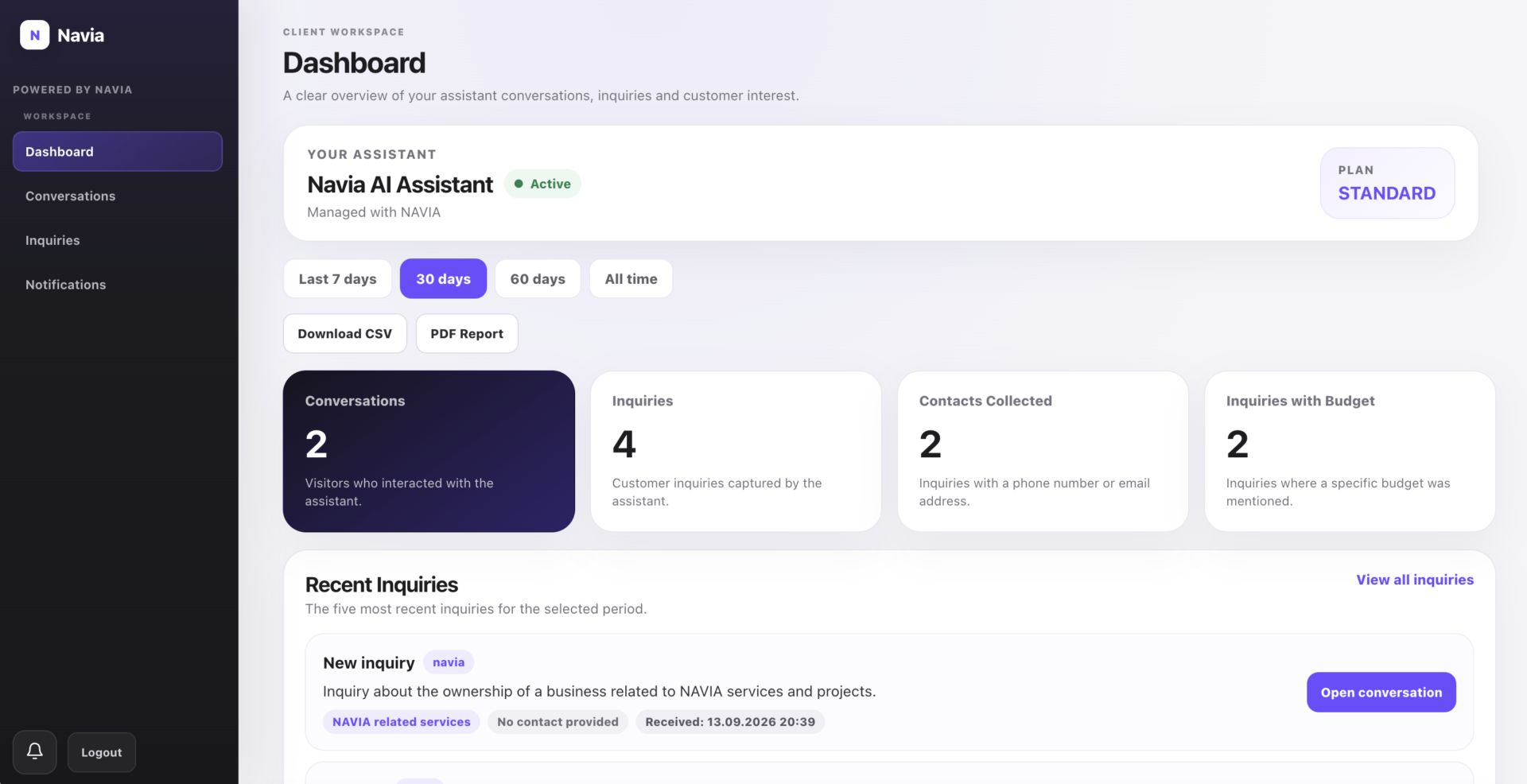 Navia Admin Dashboard
