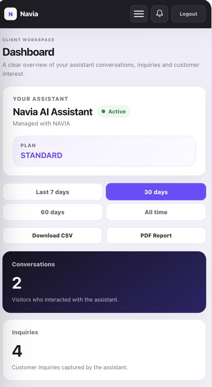 Navia Admin Dashboard